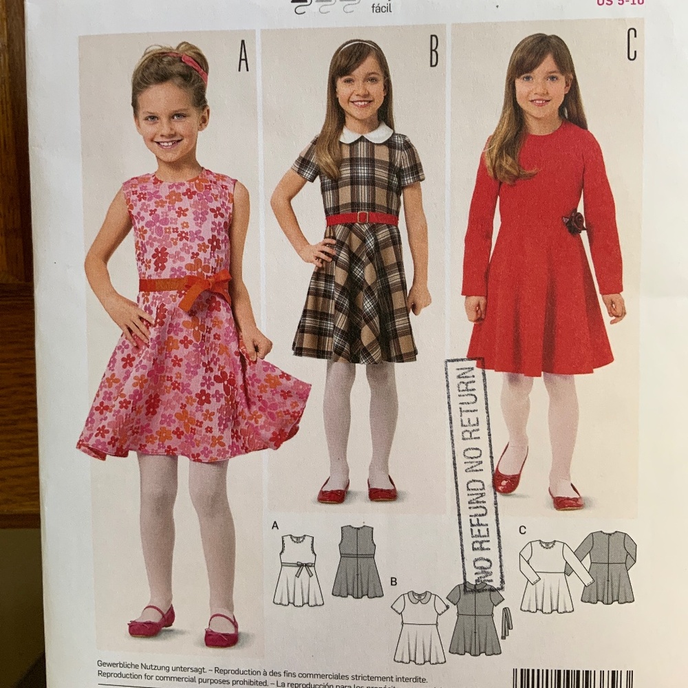 GIRLS - BURDA DRESS PATTERN - Picture 2 of 6